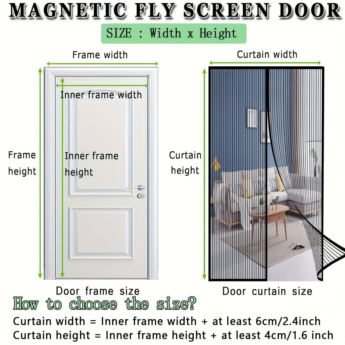 Magnetic Screen Door With Strong Magnetic Closure - No Drilling Required, Hands-free Sliding Door Curtain, Suitable For Indoor Outdoor Use - Heavy-duty Mosquito Netting, Perfect For Front And Back Doo