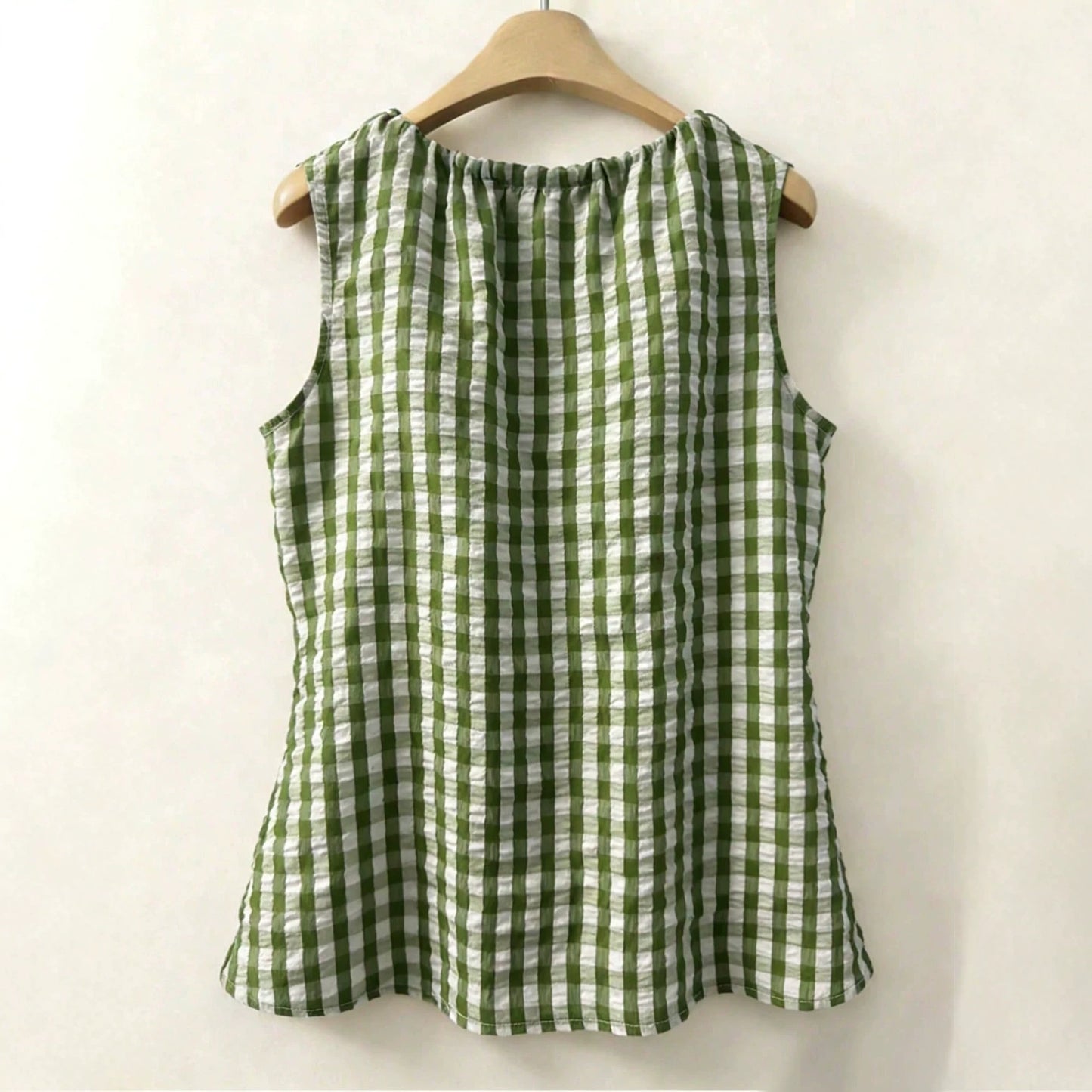 Womens Fashion Casual Sleeveless Plaid Top