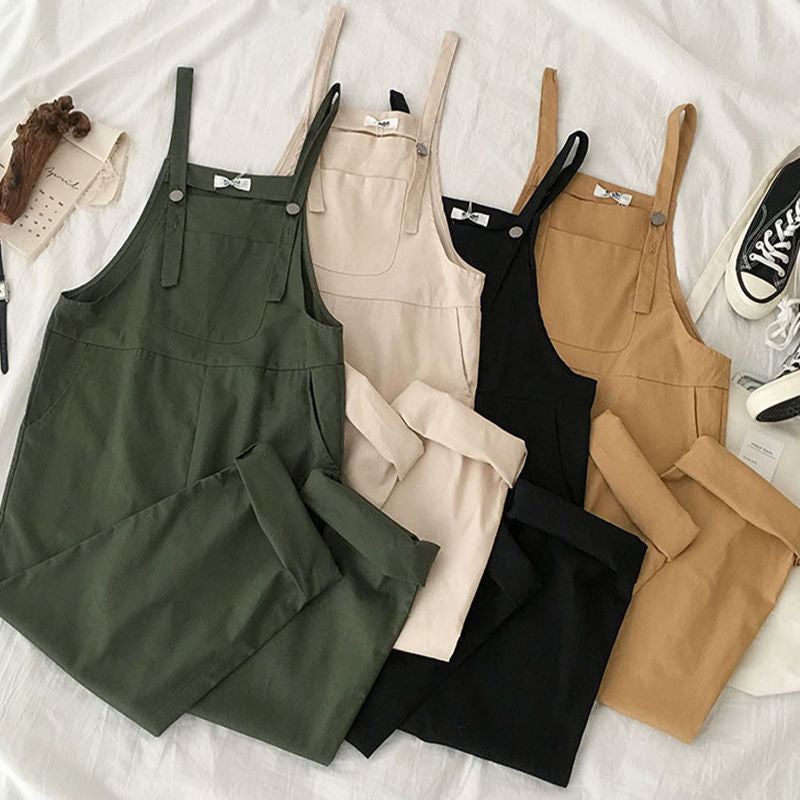 Summer Suspender Pants Korean-style Loose-fit Slimming For Female Students