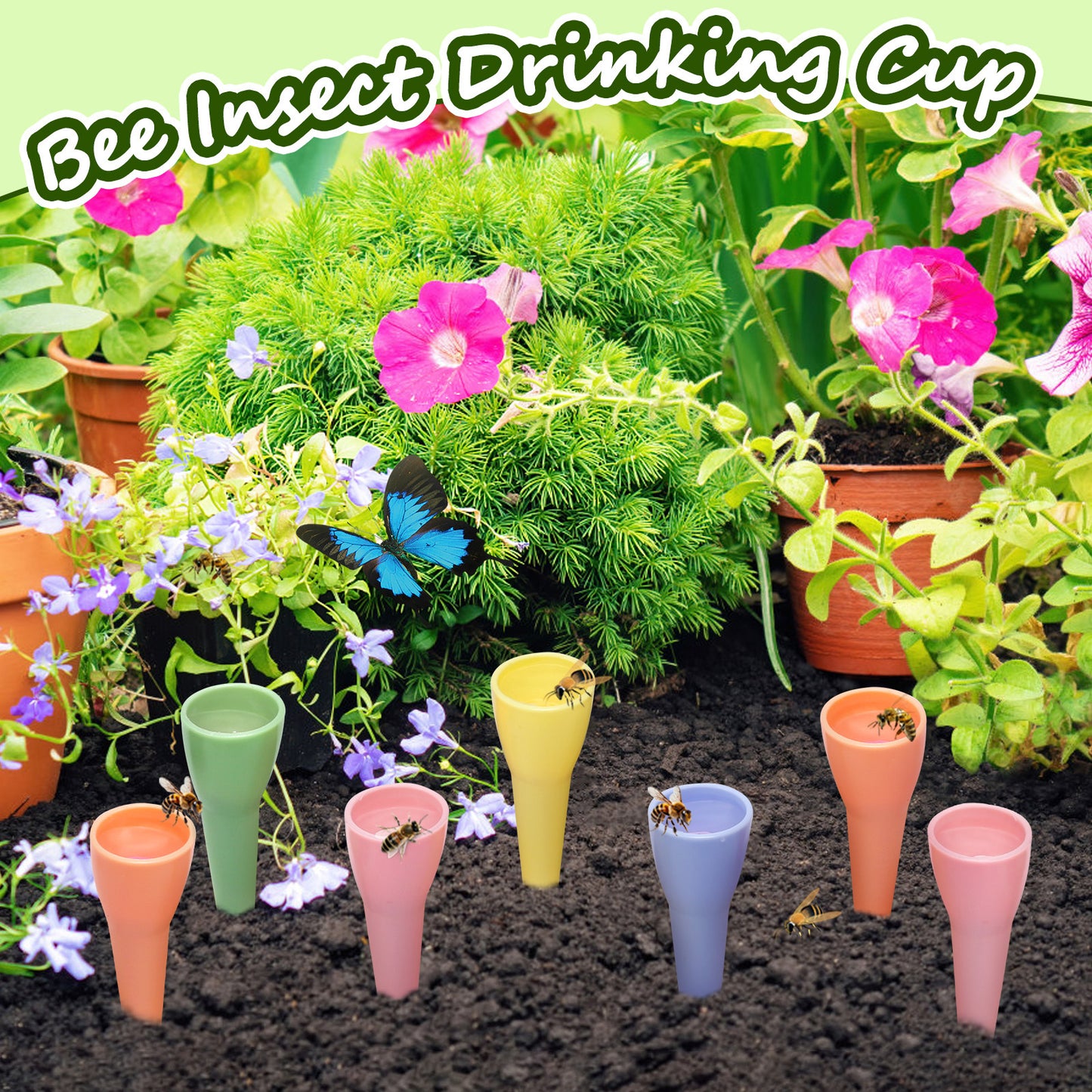 10-Piece Bee And Insect Waterer Set For The Garden, Balcony, And Patio To Support Pollinators—Garden Accessories Set