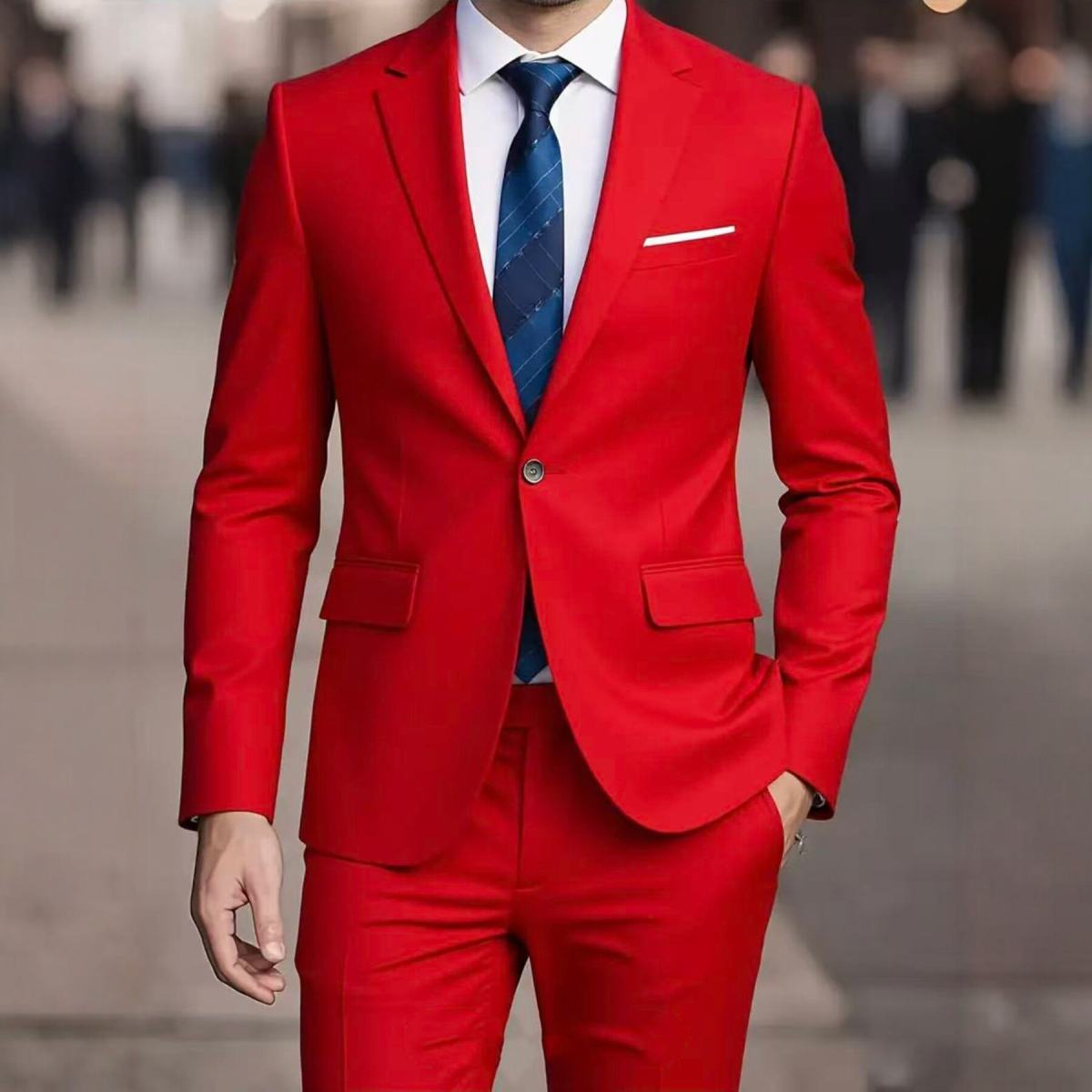 Mens Business-Casual Suit Slim-Fit Korean Style