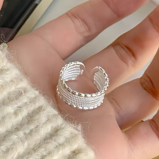 Minimalist Vintage Open Finger Ring S925 Silver Colorfast Women Jewelry Gift