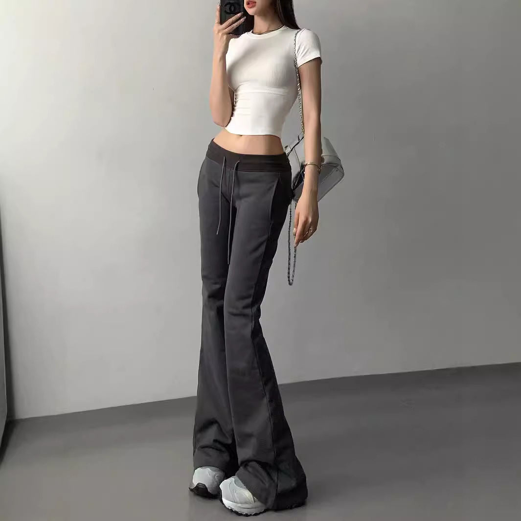 Women's Casual Flared Pants Low Waist Yoga Pants