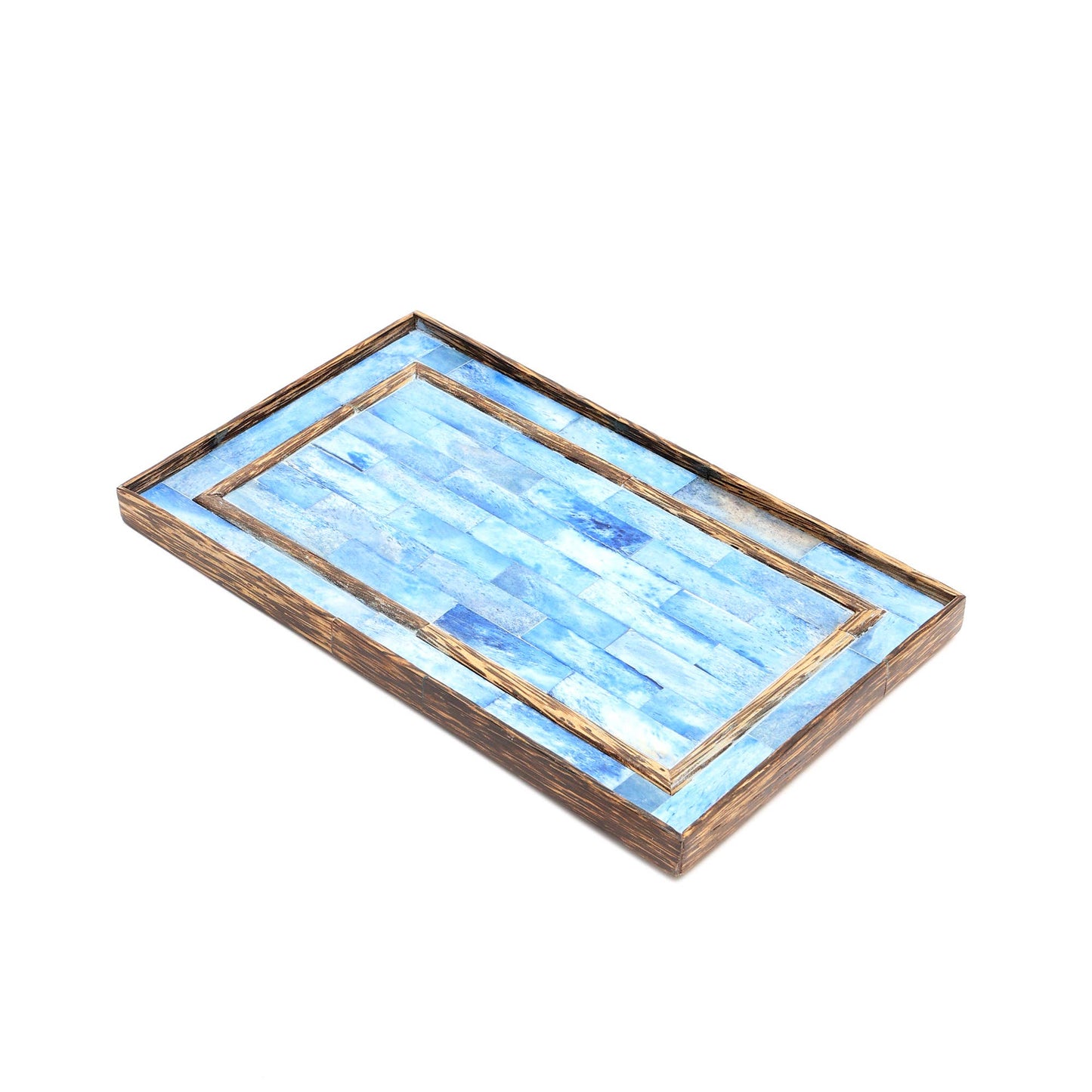 Ribaldi Handmade Bone Inlaid Wooden Tray Decor & Serving Tray - 12X7.25X0.8