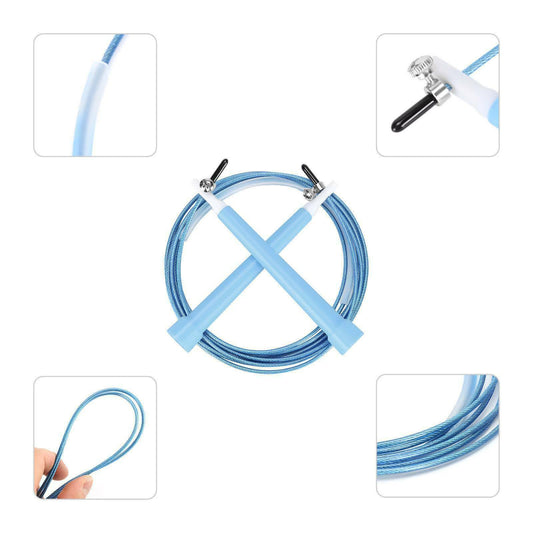 Jumping MMA Boxing Speed Cardio Gym Exercise Fitness Skipping Rope 3 M PVC-blue