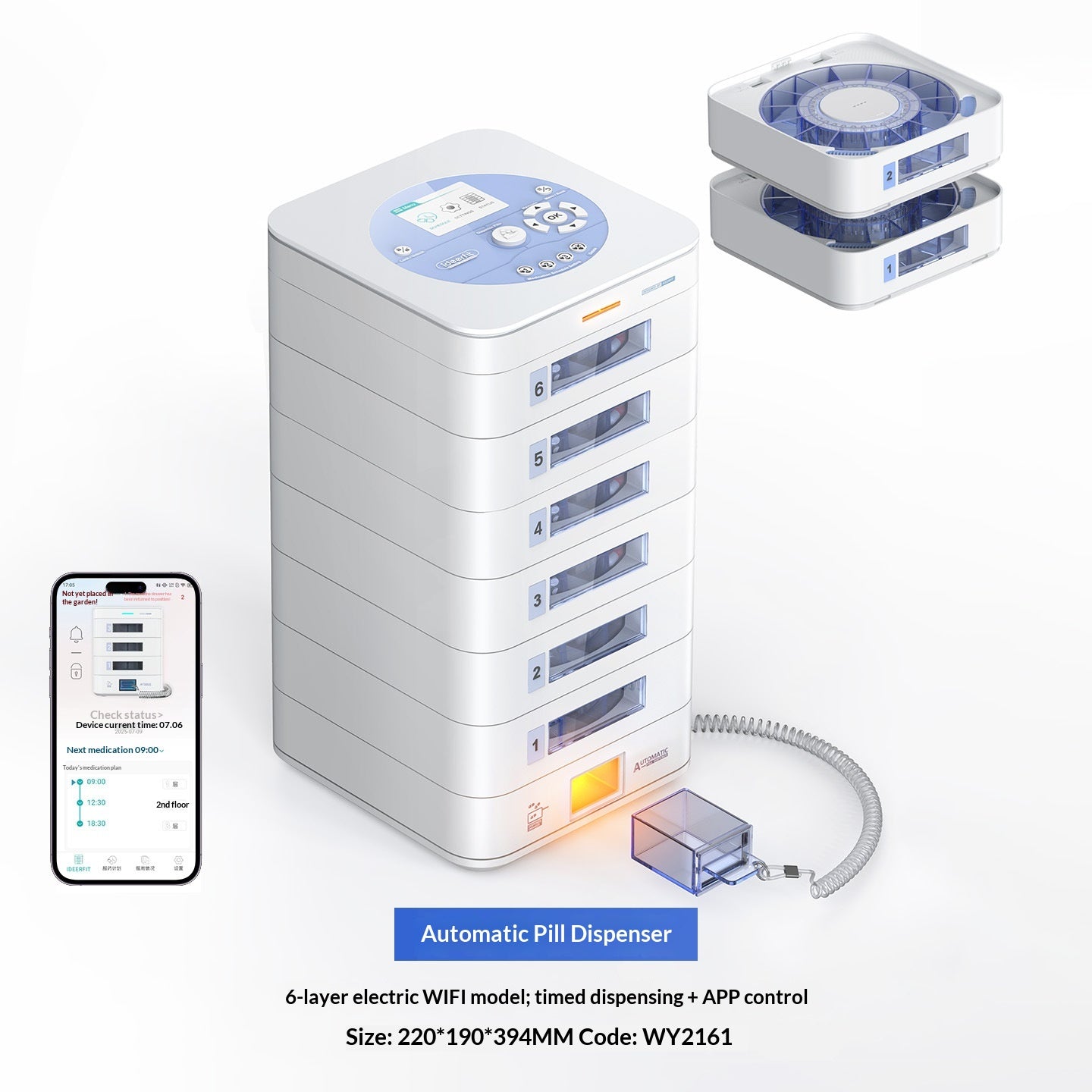 Ideerfit Smart Pill Dispenser With Timed Medication Reminders
