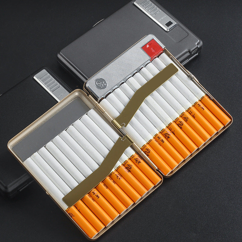 Classic Flip Charging Cigarette Case Lighter Integrated Windproof Cigarette Lighter