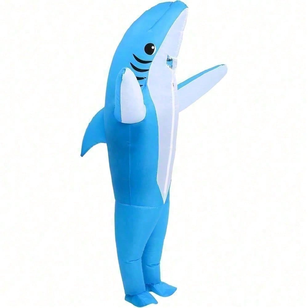 Perfect Valentine Gift, Shark Inflatable Costume, Adult Blow Up Halloween Party Outfit, Funny Group Cosplay For Birthday And Sporting Events