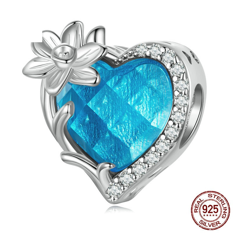 December Birthstone Bracelet Bead Heart Bead Accessories