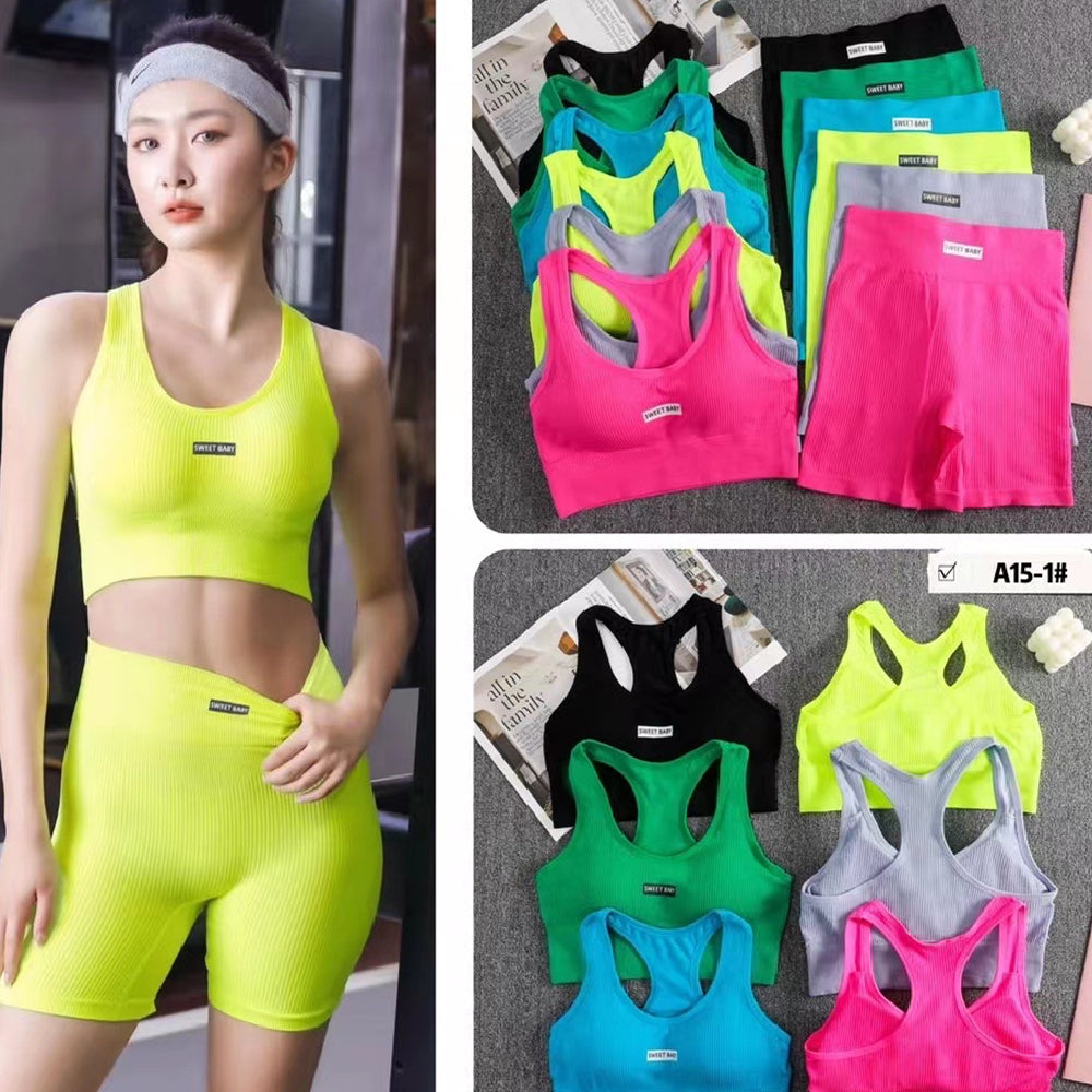 Sports Yoga Suit With Chest Pad Shockproof Beauty Back Hip Withdraw Stretch Sports Women's Shorts