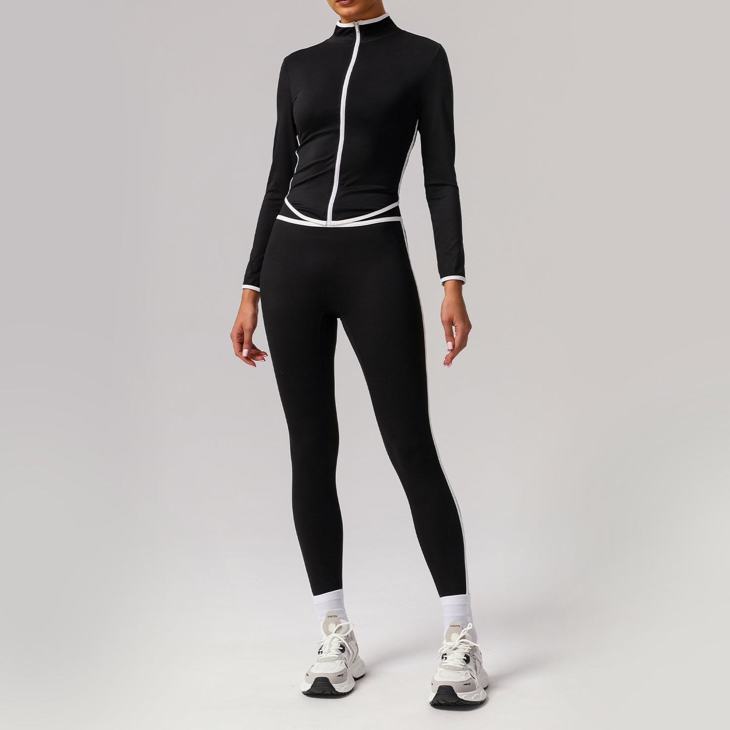 New Quick-drying High Top Sports Suit Women's Contrast Color Beauty Back Tight