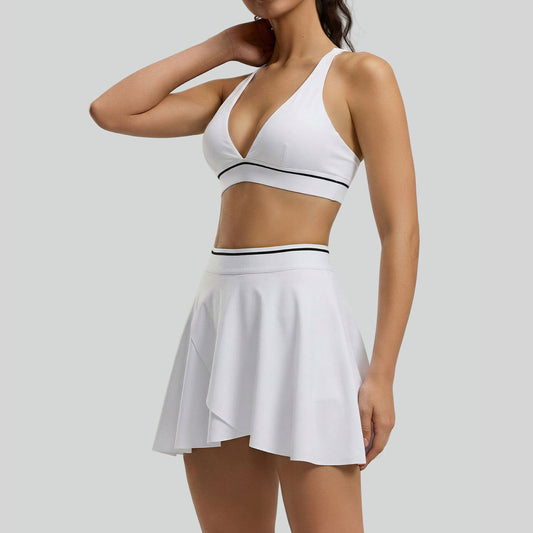 Sexy Tight-Fitting Yoga Bra Top And Skirt Set