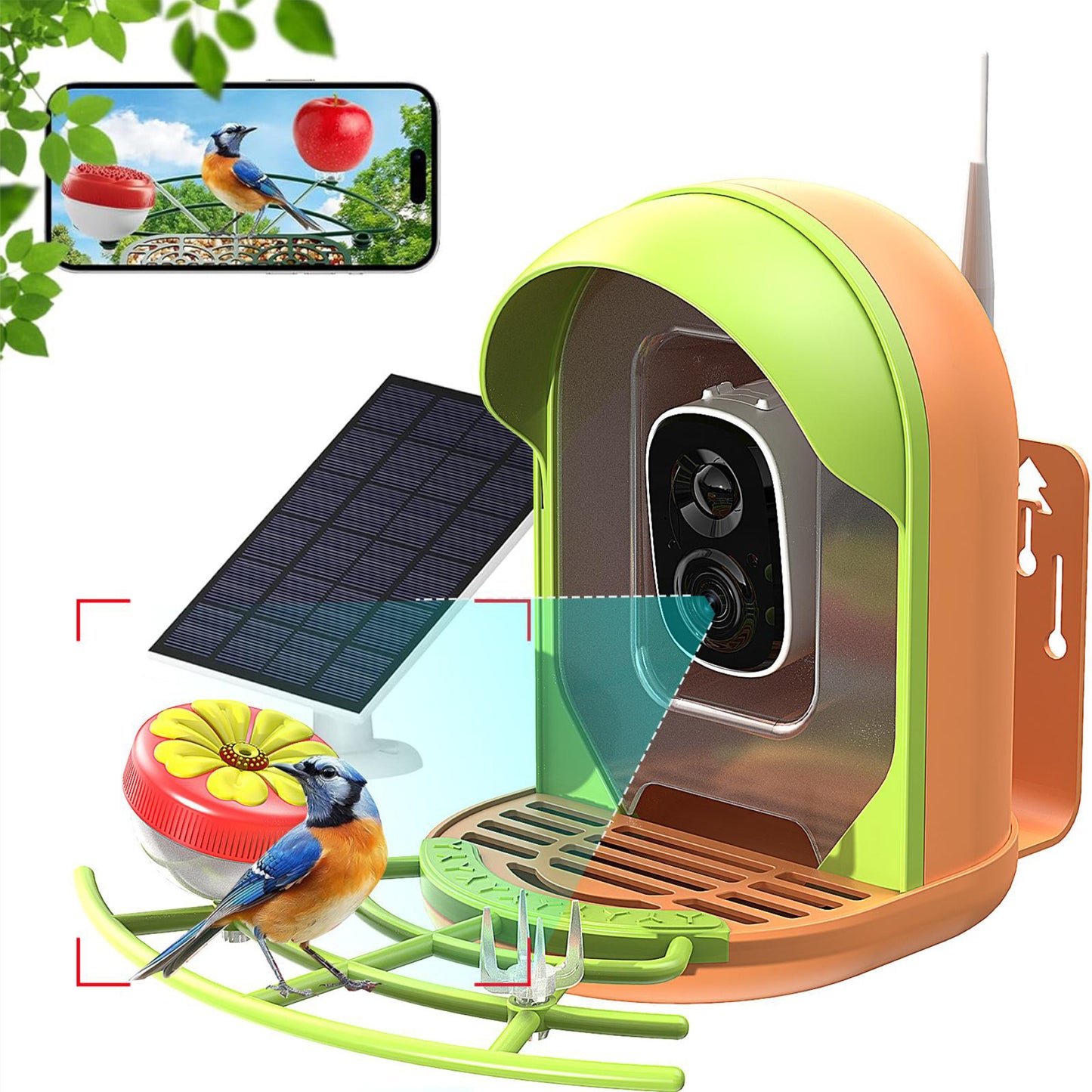 Smart Bird Feeder With AI-powered Camera Outdoor Solar Charging