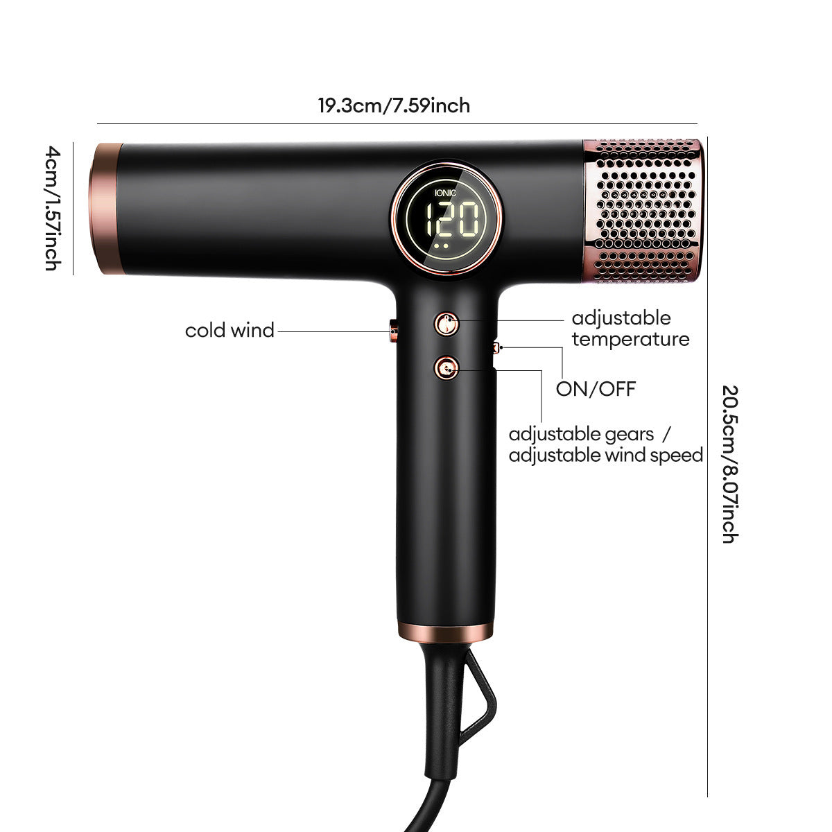 High-Speed Brushless Motor Home Dryer Constant-Temperature Hair-Protecting Negative-Ion Hair Dryer