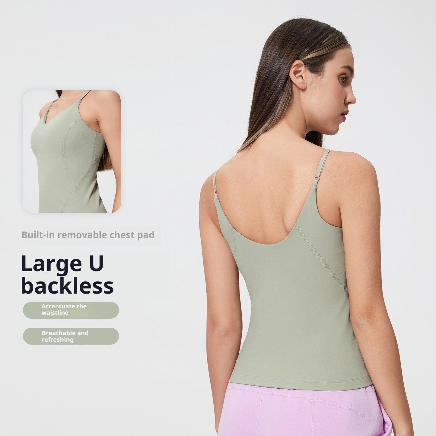 New Style With Chest Pad Nude Feel Shaping Fitness Yoga Wear Sexy Sling