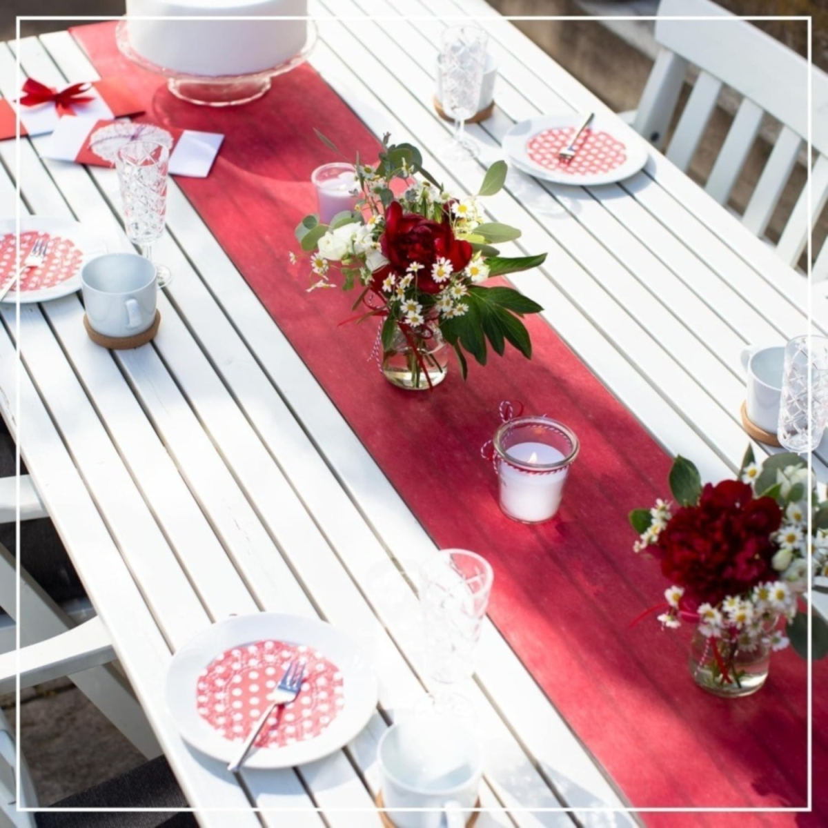 Party Decorations & Accessories – Red Non-Woven Table Runner, Modern, Festive Decoration For Outdoor Tables, Parties, Birthdays, Weddings, 30 Cm X 25 M