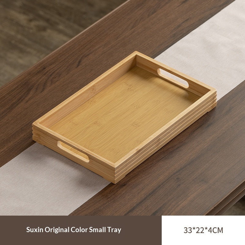 Bamboo Cloud-Shaped Ruyi-Style Multi-Functional Dinner And Tea Tray