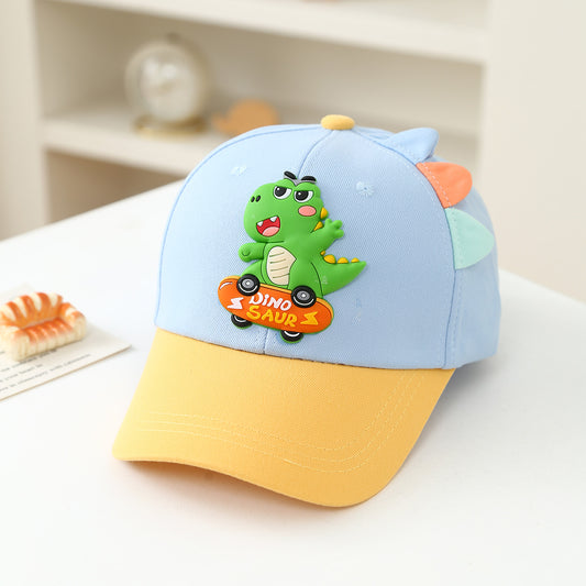 Summer Children's Skateboard Green Dinosaur Cardigan Ventilated Beanie Hat For Babies Outdoor Sun Protection Daily Sunshade Baseball Cap