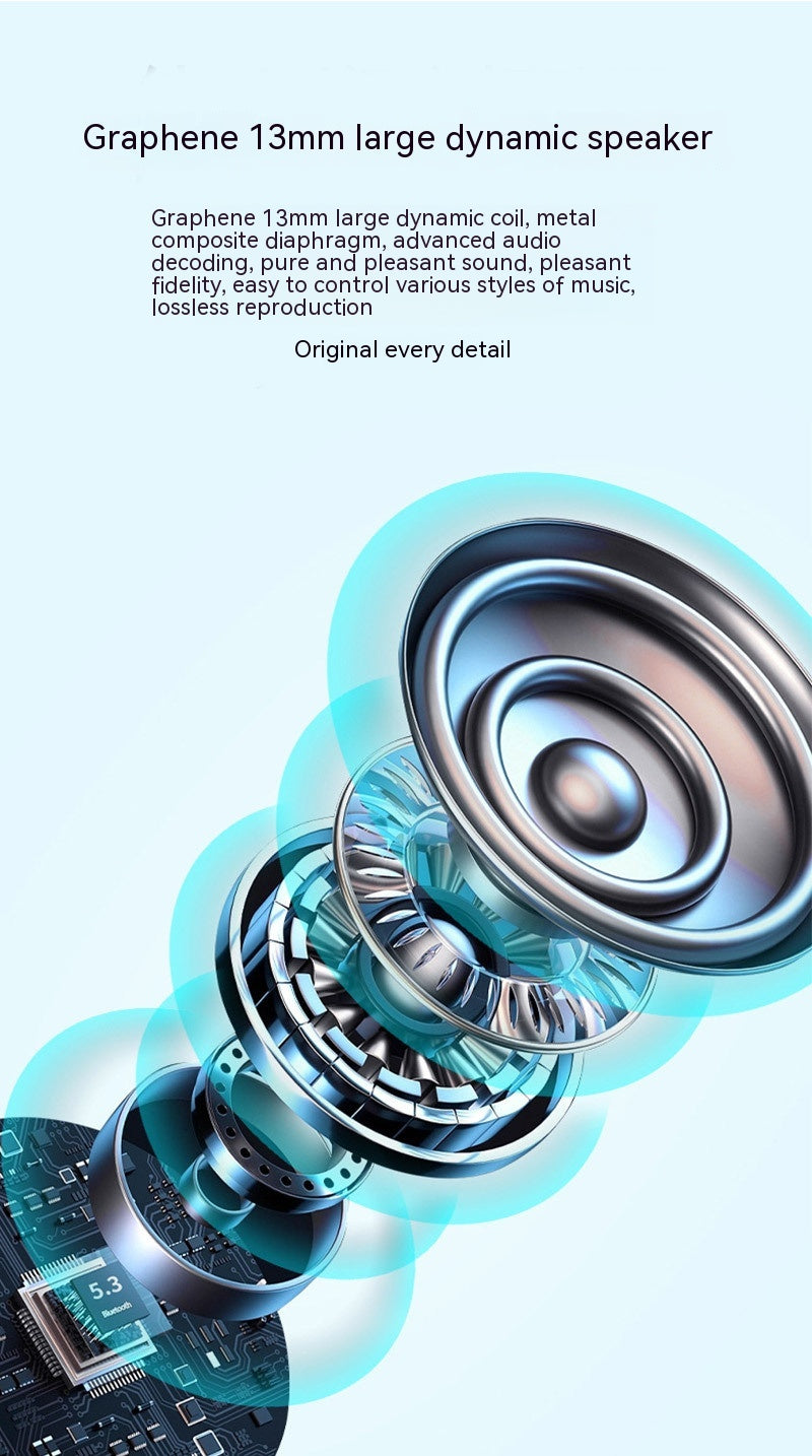 Plastic In-ear Bluetooth Headset Wireless Sports Halter ANC Active Noise Reduction Ultra-long Life Battery