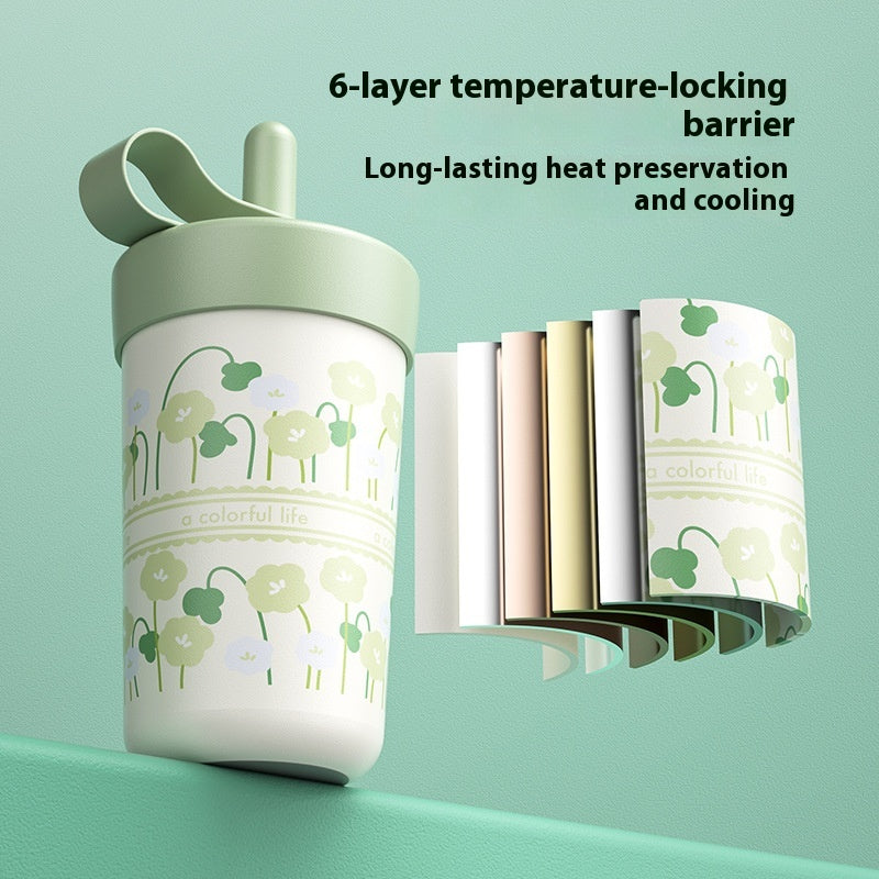 Insulation And Cooling Straw Ceramic Inner Liner Insulated Cup