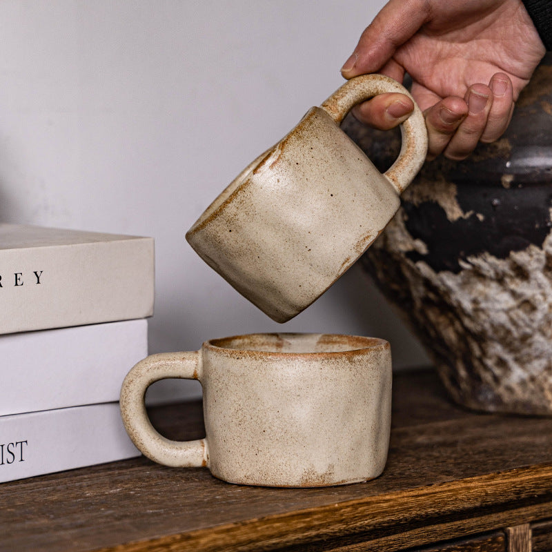 Retro Irregularly Distressed Coffee Cup For Home And Office