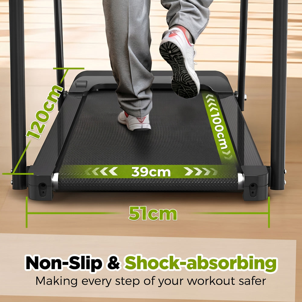 EU Folding Electric Treadmill With 2-fold Adjustable Slope -Senior Home Trainer Up To 120 Kg Load Capacity, Walking Pad With App Function For Fitness At Home