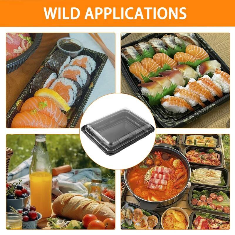 Packing Box Buffet Trays With Lids 10-Pack, Large Rectangle Sandwich Platter Trays, Reusable & Sturdy Catering Trays For Freshness, Ideal For Party Food, Events & Home Use