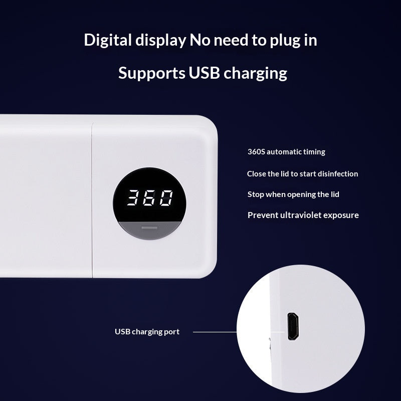 Smart Digital Display Home Storage Rack For The Bathroom USB-Charged UV Sterilizing Toothbrush Disinfector