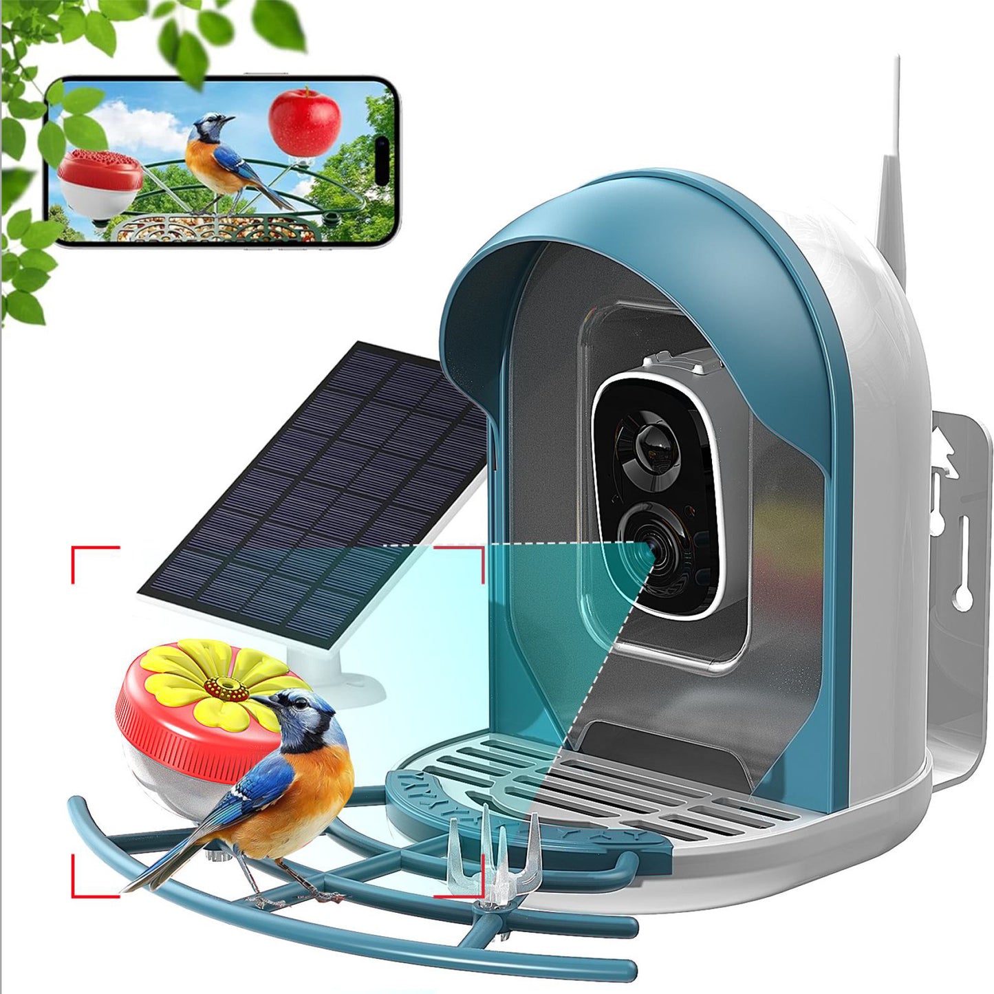 Smart Bird Feeder With AI-powered Camera Outdoor Solar Charging