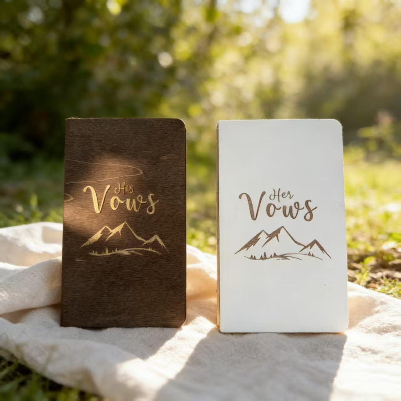 Wooden Wedding Vow Book Handwritten Love Oath Wedding Keepsake Gift