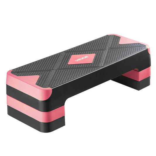 Aerobic Steppbrett Höhenverstellbares Trainingsbrett (10,6-20,32 Cm) Stepper Fitness Mit 250 Kg Tragfähigkeit Rutschfeste Oberflächenbank Für Heim-Fitnessstudio Cardio-Krafttraining Rot