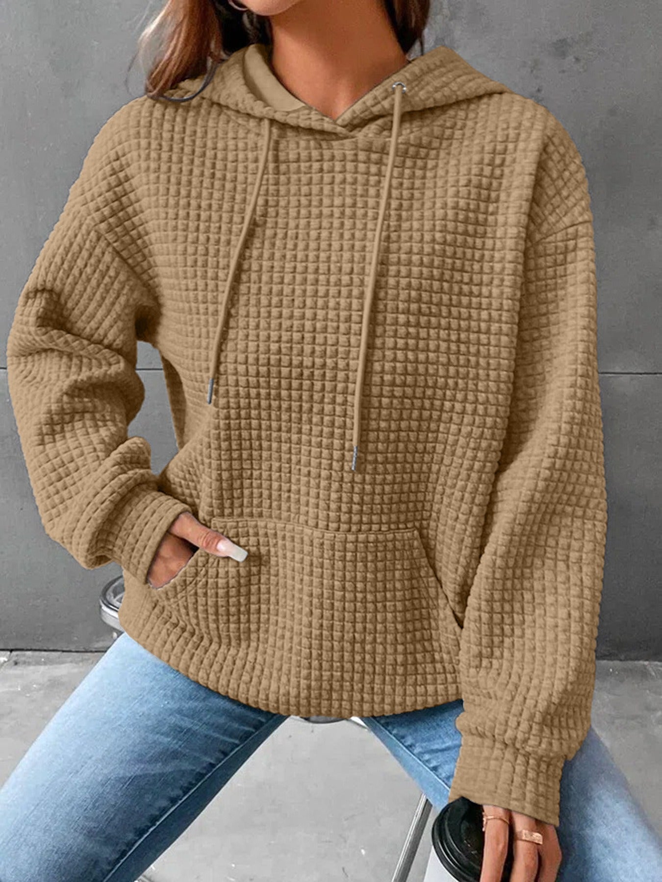 Women's Solid Color Crew Neck Long Sleeve Sweatshirt, New Arrival Elegant Basic Top For Autumn & Winter