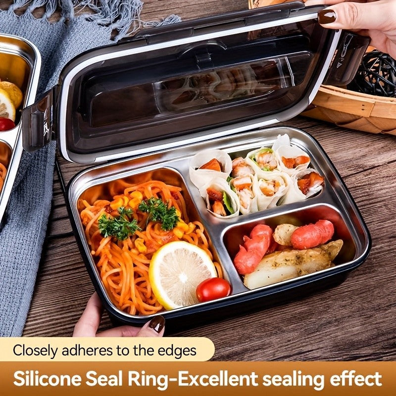 Insulation Lunch Box 3 Compartments Stainless Steel Lunch Container Food Box