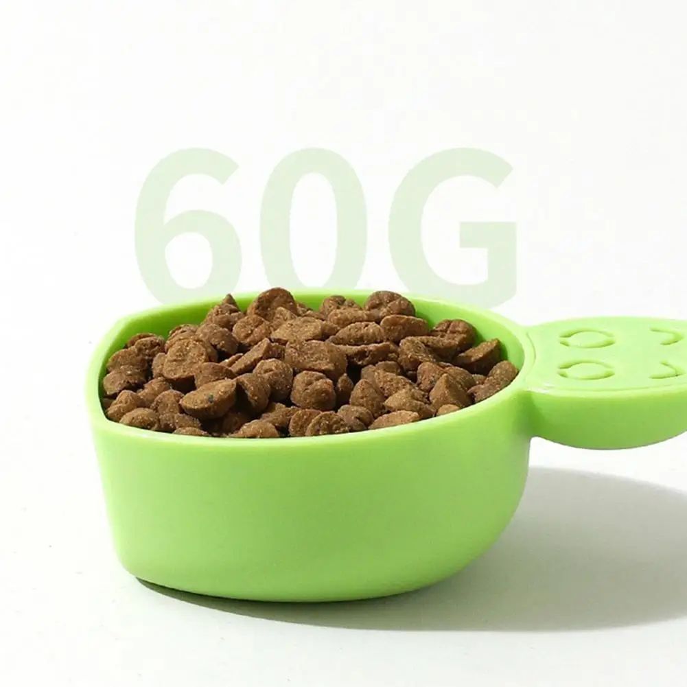 Pet Food Scoop Plastic Grain Spoon Multifunctional Timed Quantitative Feeding Spoon Safe Non-Toxic Pet Food Measuring Scoop