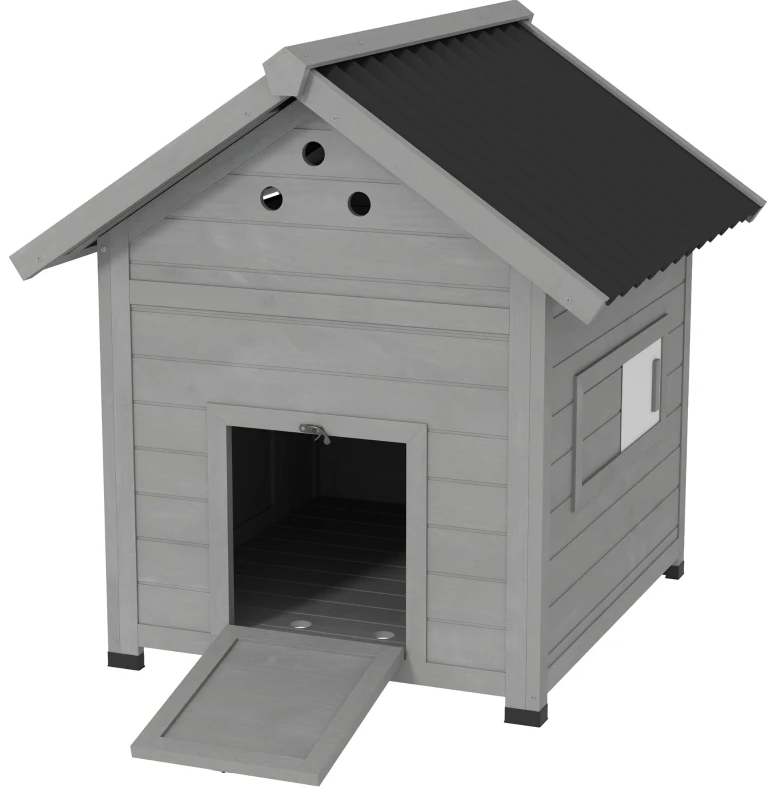 Wooden Pet House With Openable Roof & Double Doors