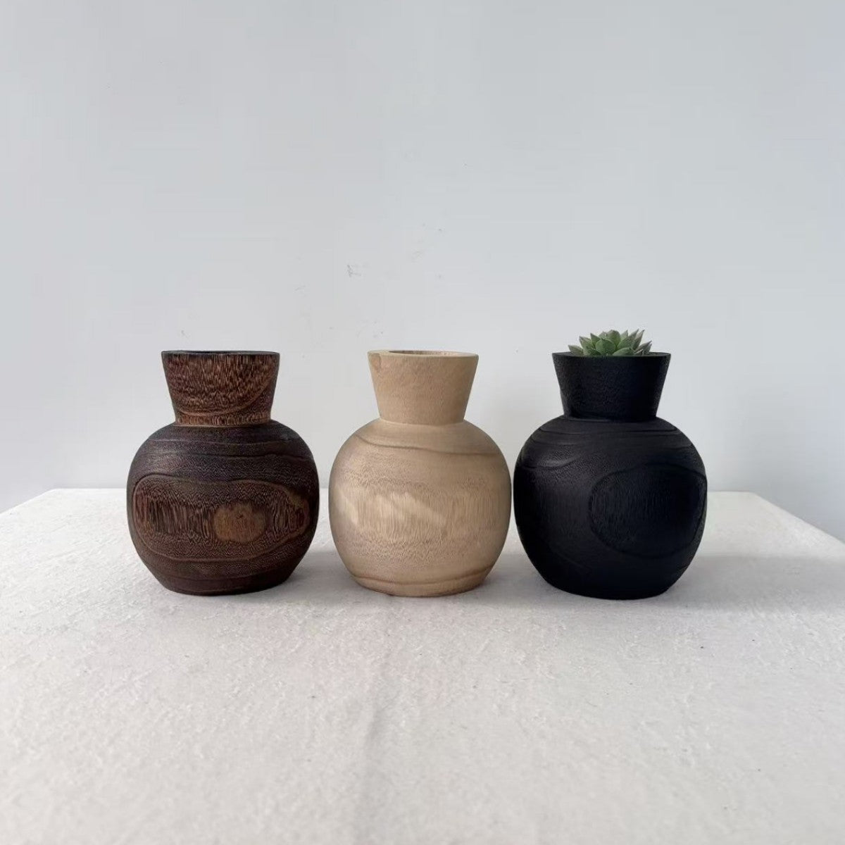 Minimalist Wooden Vase Creative Home Decor Piece