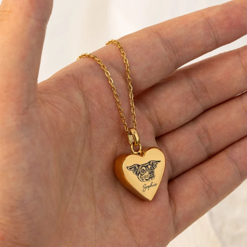 Stainless Steel Engraved Pet Photo Necklace