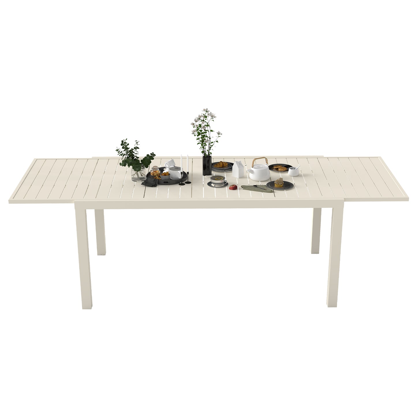 97.2  L Extendable Aluminum Outdoor Dining Table