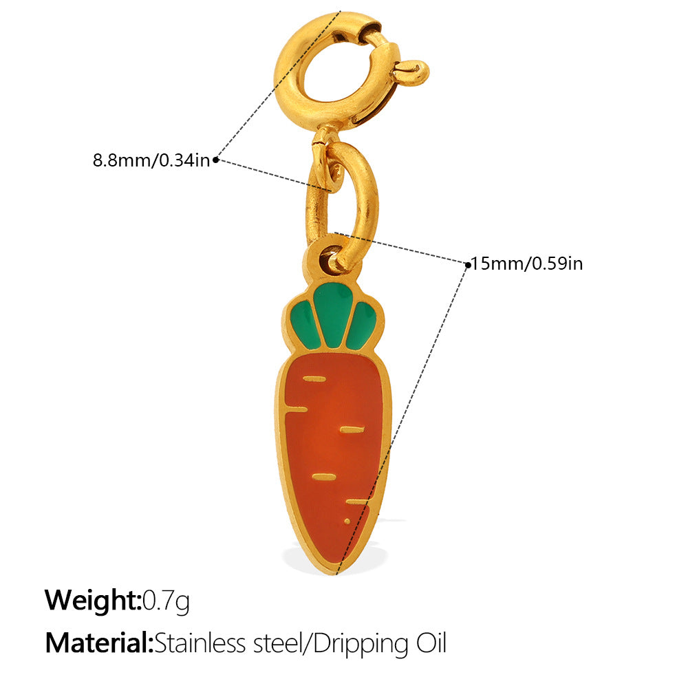 Country-style Cute Vegetable Series Jewelry Clasp Pendant Stainless Steel DIY Bracelet And Necklace Accessories