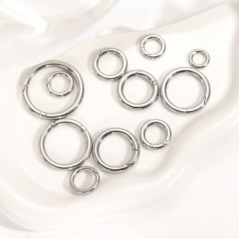 316 Stainless Steel Opening Buckle Diy Handmade Luggage Buckle Ring Ornament Accessories Solid Keychain