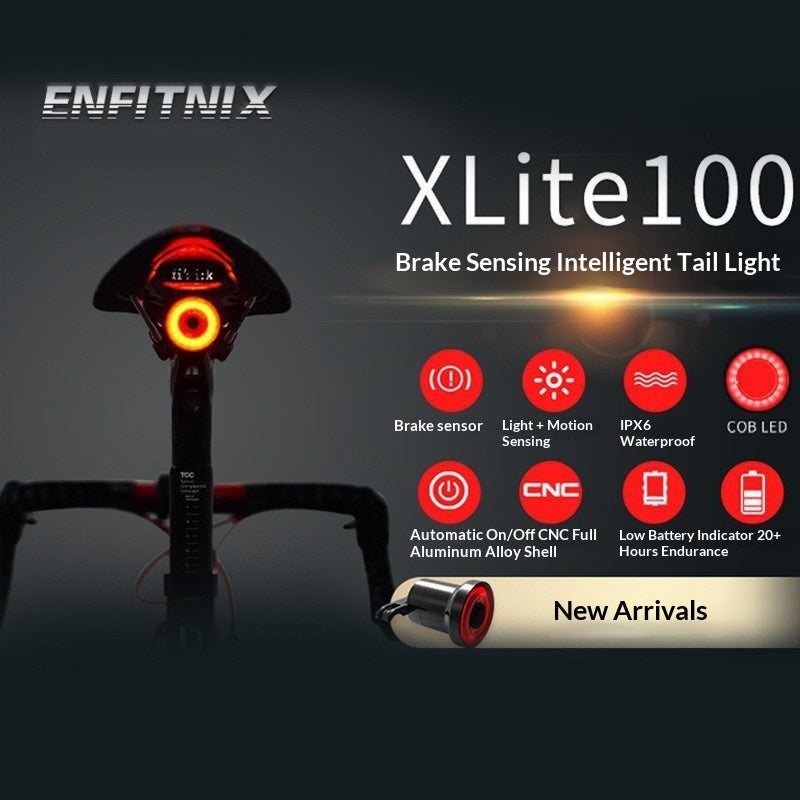 Smart Induction Brake Light For Bicycles With Charging Function Cycling Gear