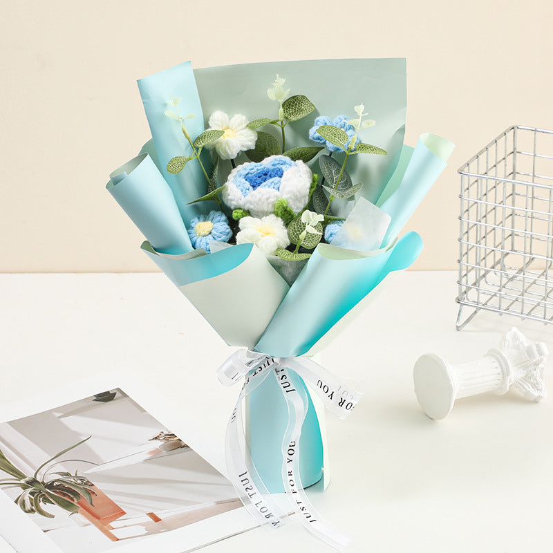 Finished Flower Bouquet Hand-woven Flowers, Woven Gift