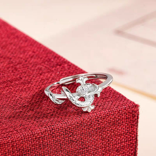 1pc 999 Sterling Silver Scepter Snake Open Ring, Edgy & Unique Style, Perfect For Daily, Dating & Gifting, Ideal Valentine's Gift