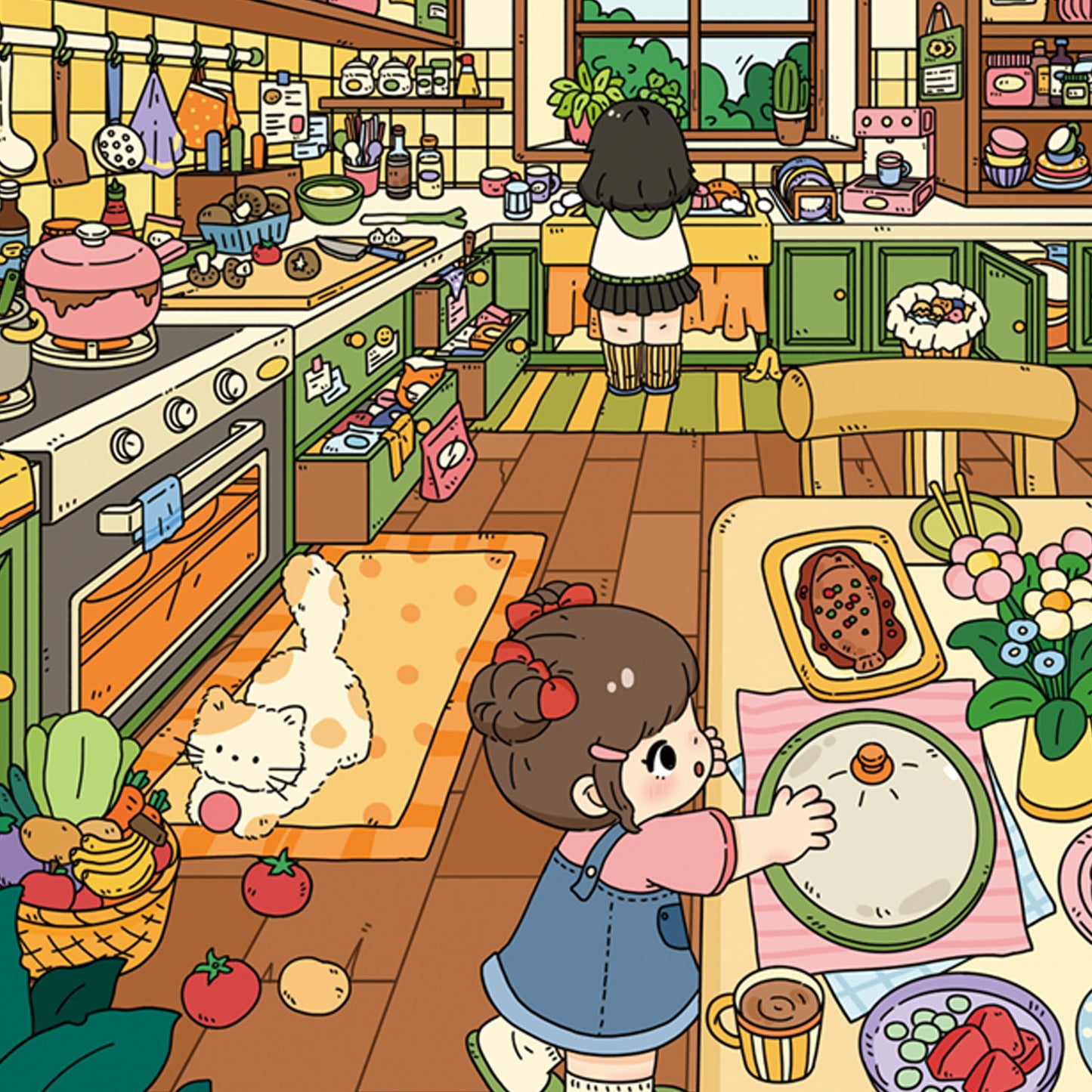 Bedroom And Kitchen Series 3D Scene Sticker Toys