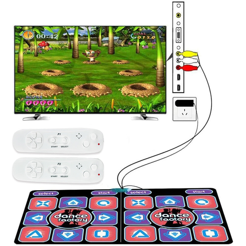 Double Dance Mat For Kids Child Adults Wireless Dancer Step Pads Non-Slip Home