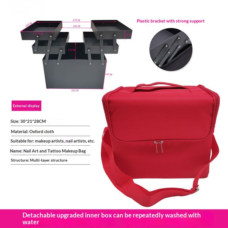 Foldable Cosmetic Bag Large-capacity Portable Makeup Case