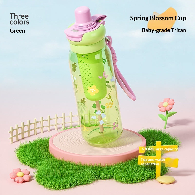 Straw-top Portable Cold-water Cup With Tea Infuser Compartment
