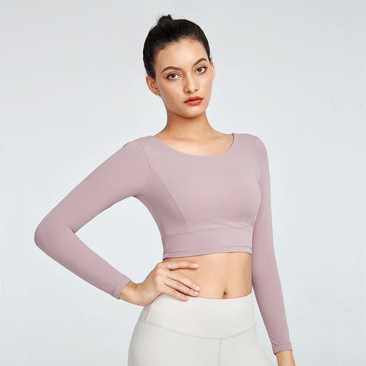 Tight T-shirt With Chest Pad Long Sleeve Yoga Wear