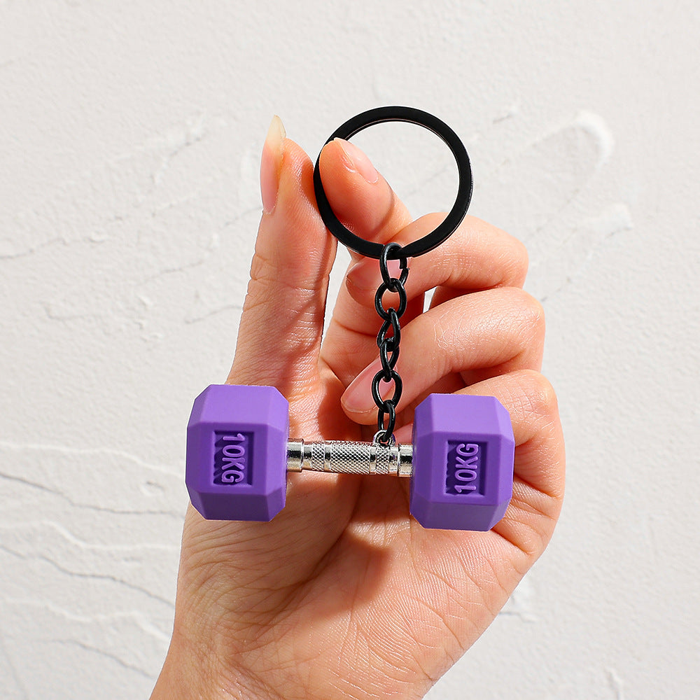 Fitness Dumbbell Keychain Pendant Couples Car  Bag Key Chain  Sports Charm Ornament