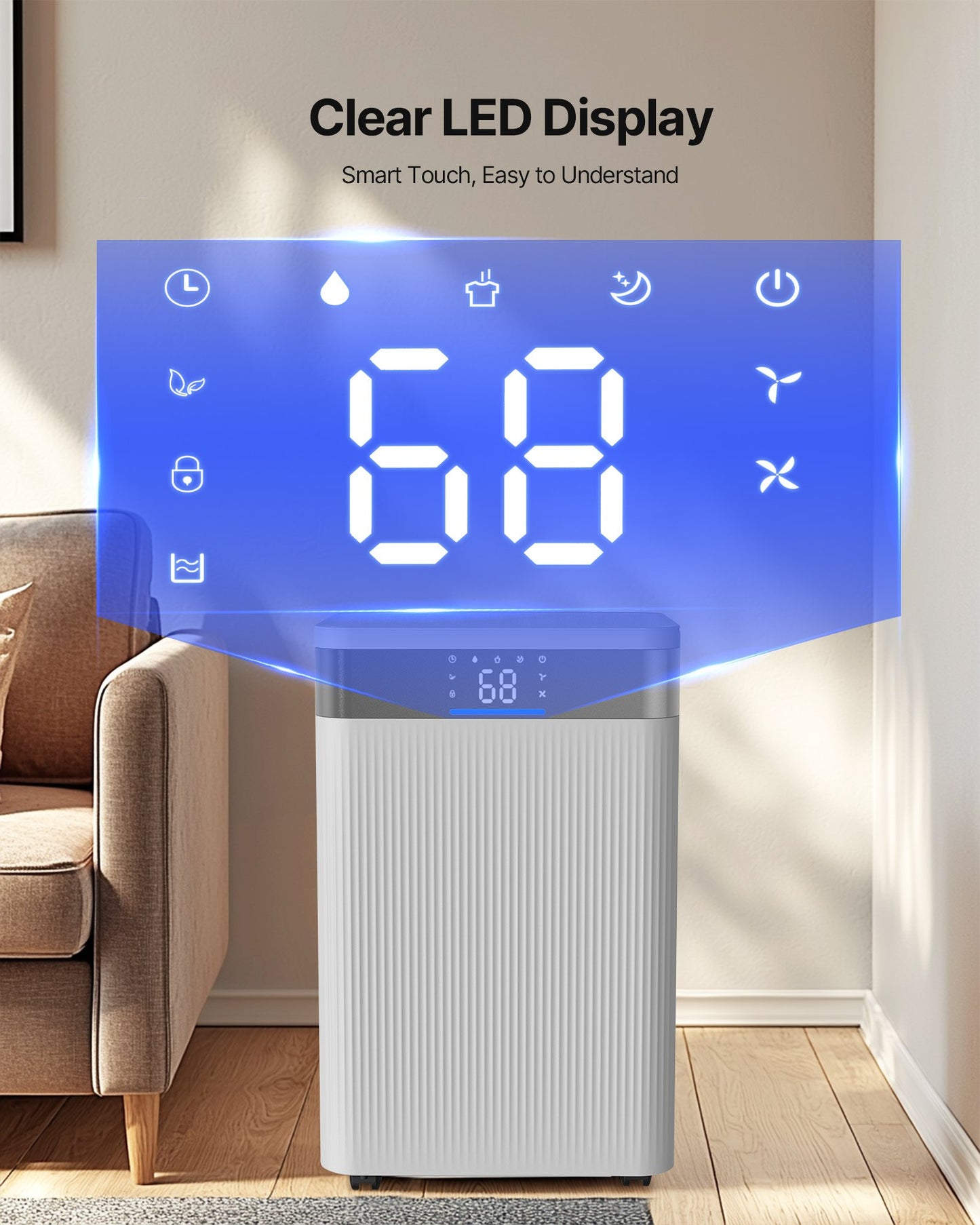 35 Pints Dehumidifier For Home And Basement Smart Humidity Low Noise For Room